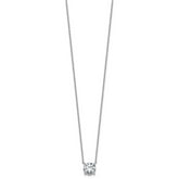 14k White Gold 1 1/2 carat Lab Grown Diamond VS/SI+ G+ Round Complete Four Prong 18 inch Solitaire Necklace